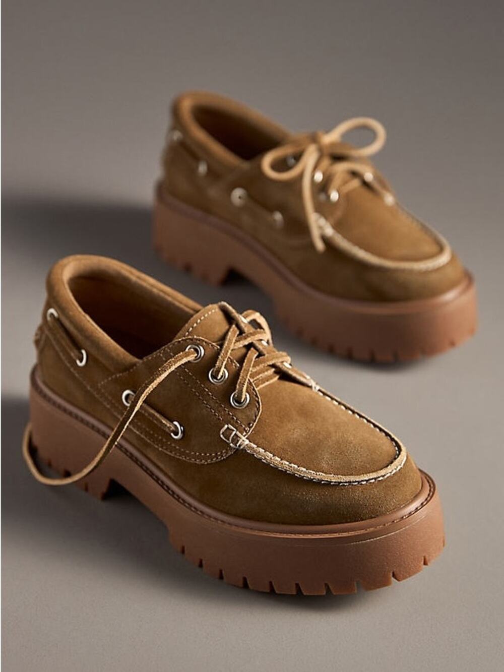 Jeffrey Campbell Crushed T-Lug Platform Boat Shoes, NWOT, size 5